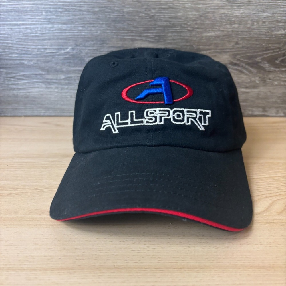 All Sport Hat Cap Strap Back Black All Sport Adjustable Outdoors